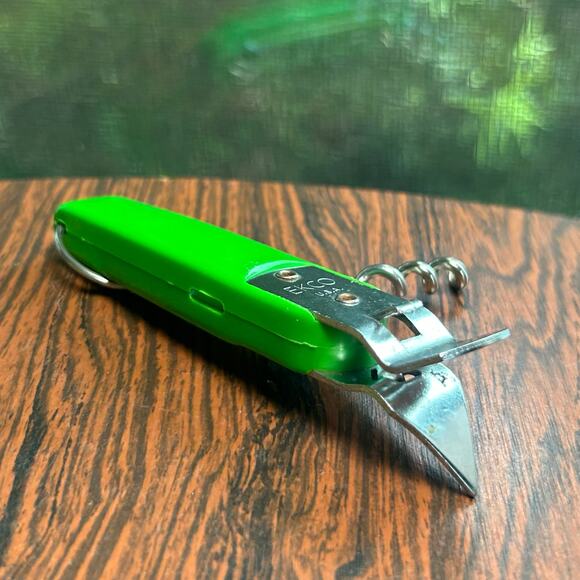 Vintage EKCO Green Bottle Opener Corkscrew Bar Tool USA - Picture 4 of 9